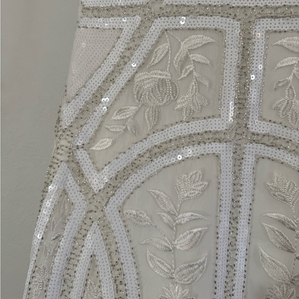 Lulus White Sequin Beaded Embroidered Bodycon Mini Dress Size‎ Small (730) - Picture 5 of 15